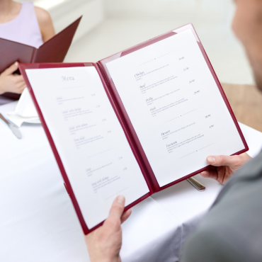 Restaurant menu writing